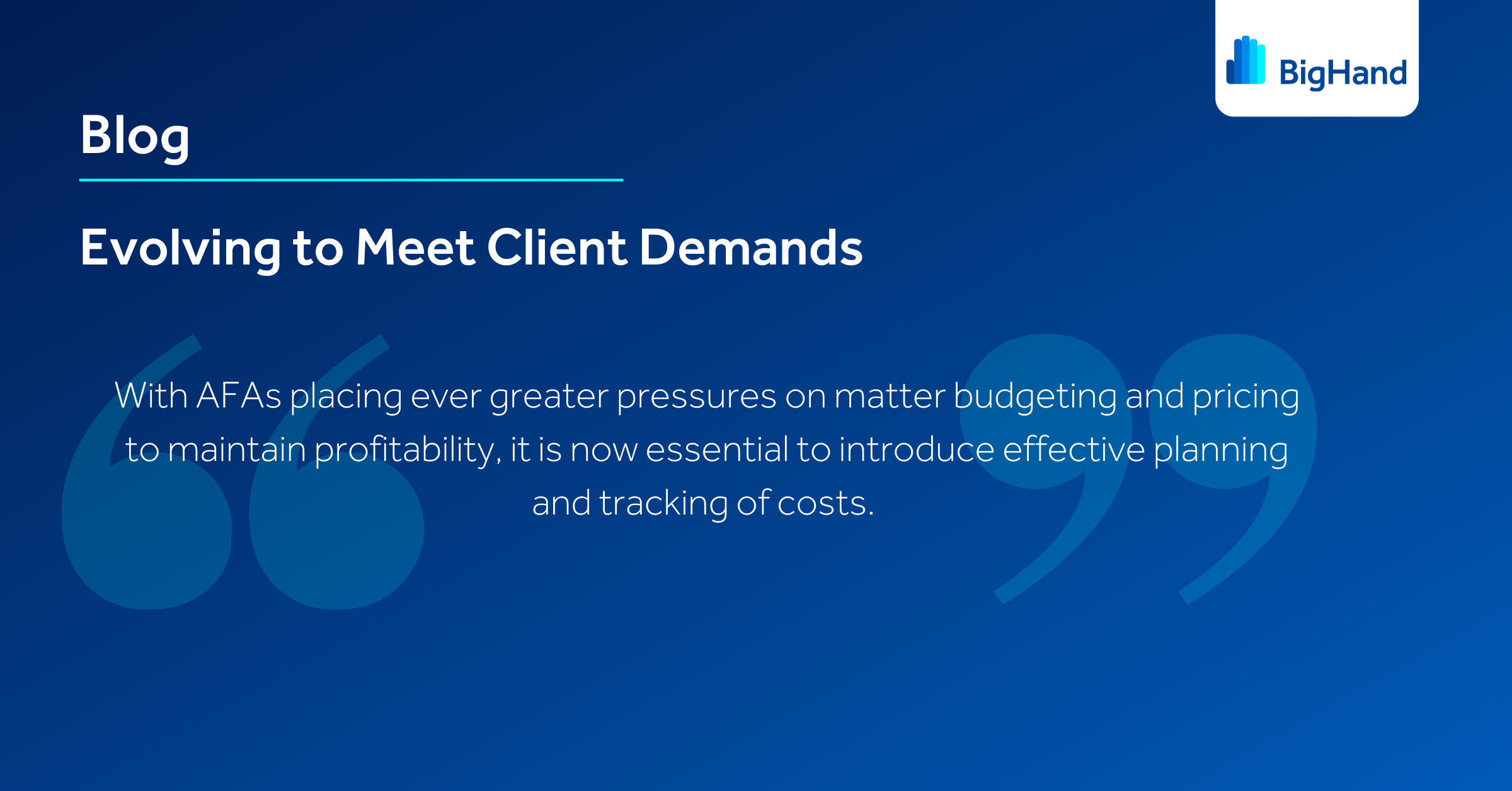 Evolving to Meet Client Demands